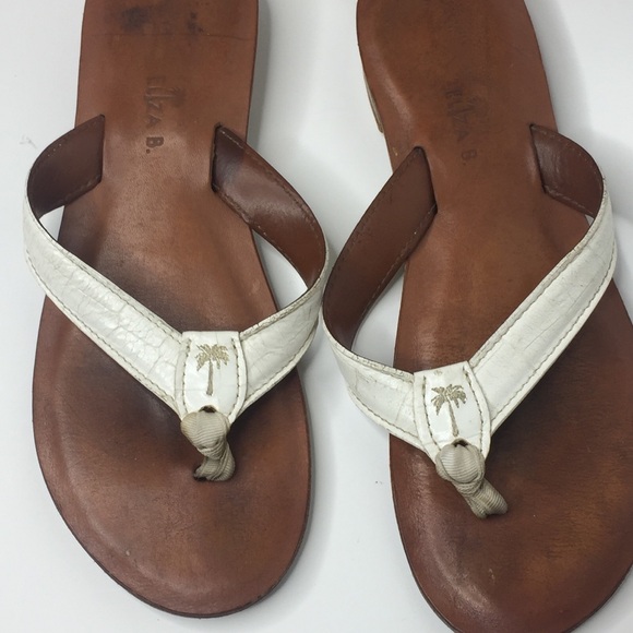Eliza B. | Leather Flip Flops/Sandals - Picture 1 of 8